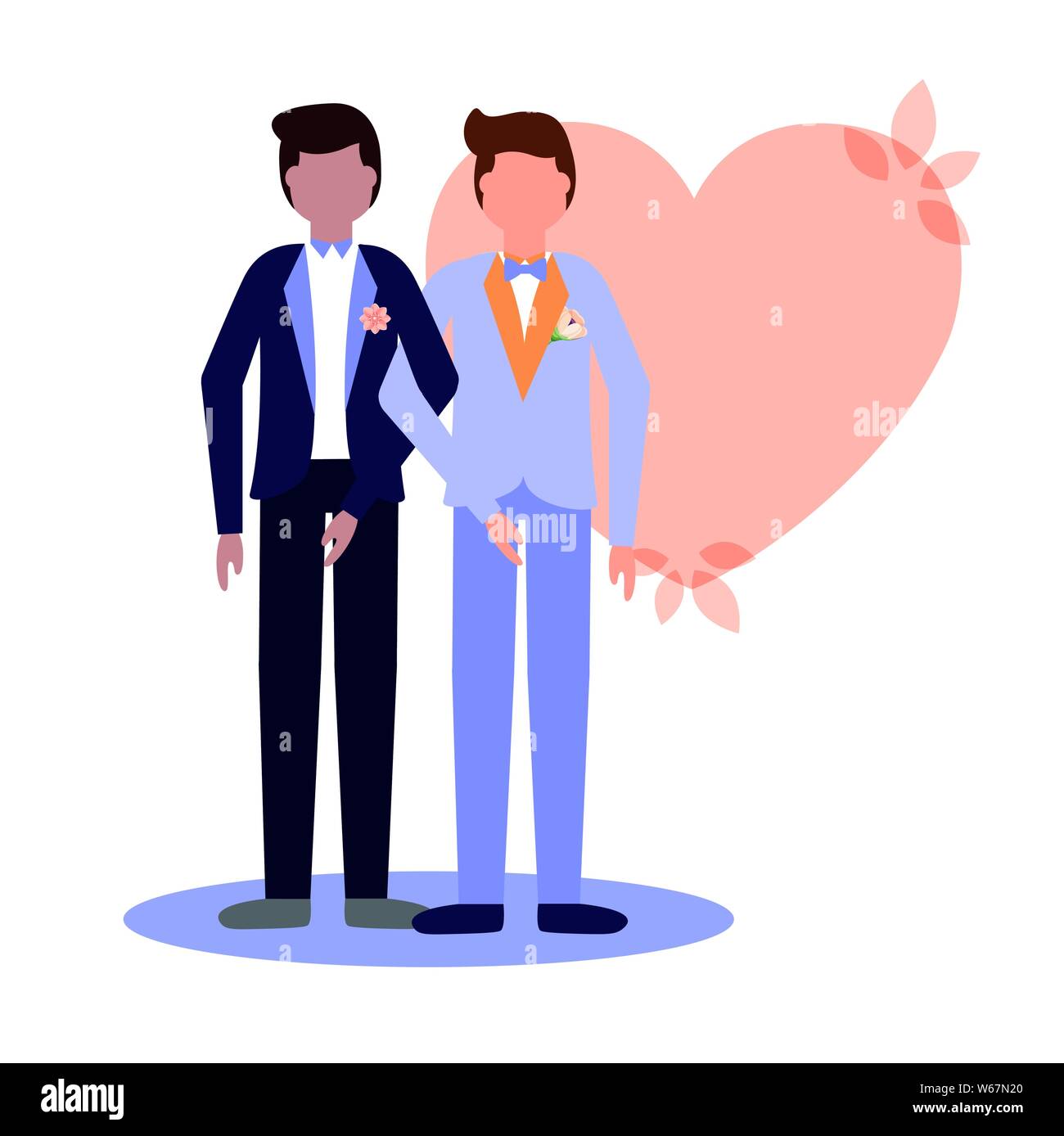 Matrimonio Gay giovane design vettoriali Illustrazione Vettoriale