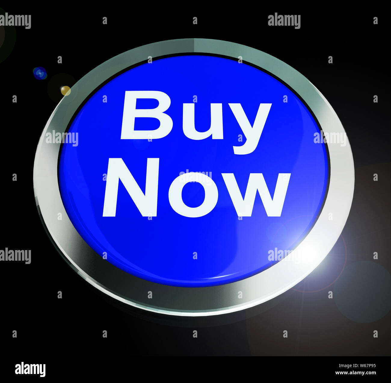 Acquista ora icona pulsante per acquisti urgenti in un istante. Con l'e-commerce per internet negozi abbiamo immediata acquisizione - 3d illustrazione Foto Stock