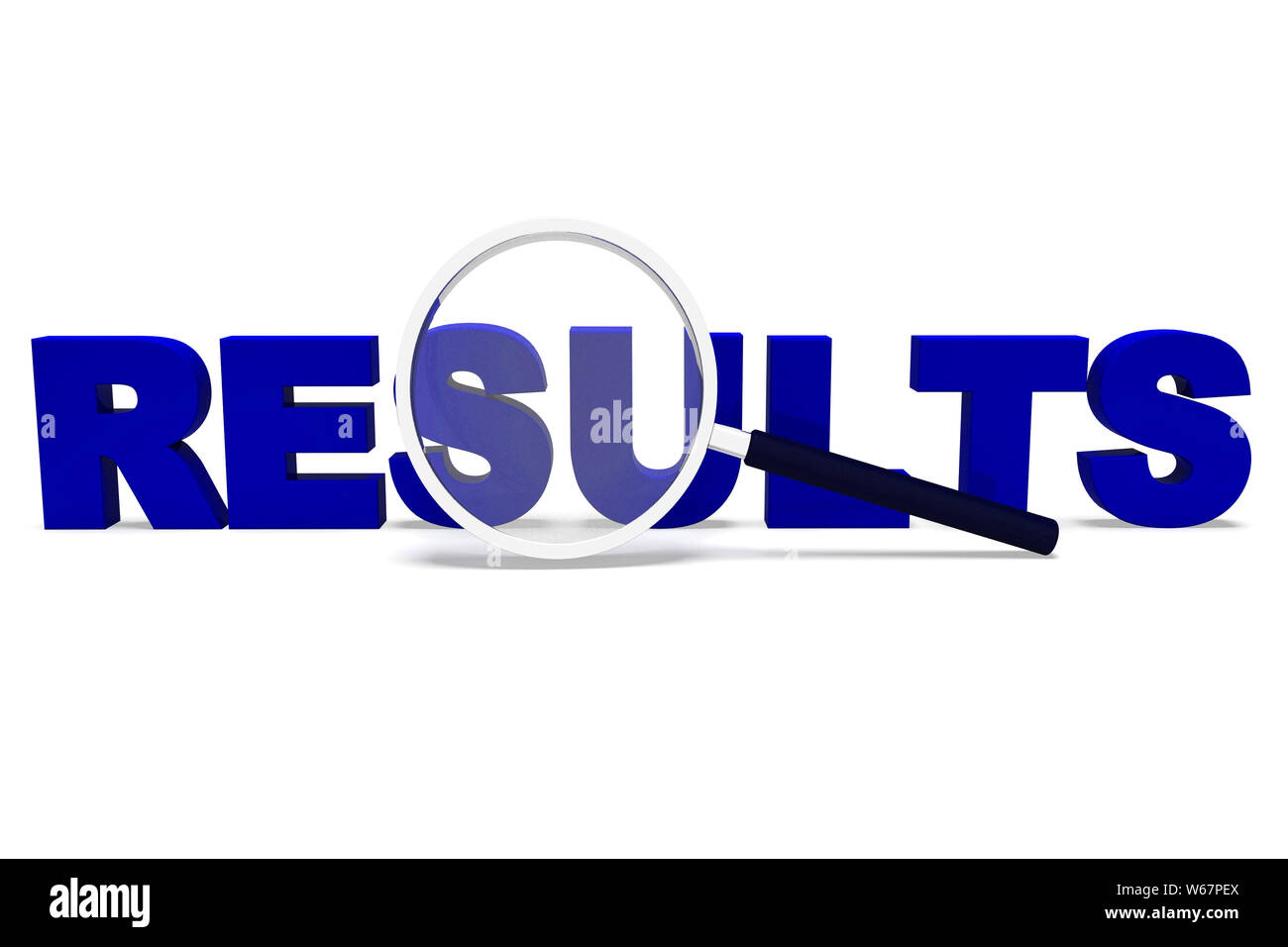 Risultati concetto icona significa prestazioni conclusioni o di valutazione. Osservazioni delle prestazioni e la creazione di report di una soluzione - 3d illustrazione Foto Stock