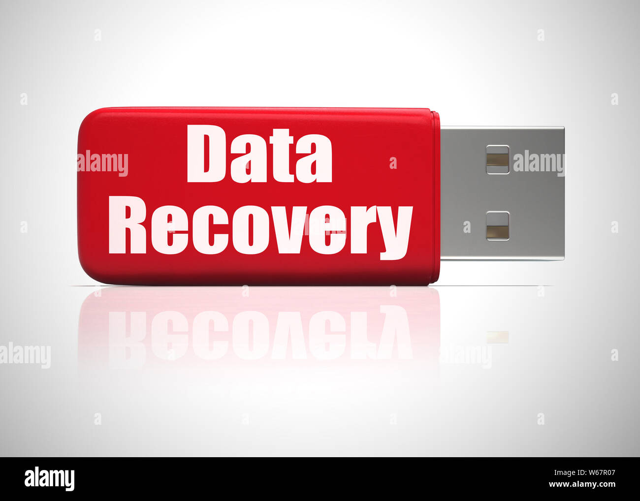 Il recupero dei dati concetto icona mostra il recupero delle informazioni dal backup. Recupero del sistema di storage o dopo le anomalie - 3d illustrazione Foto Stock