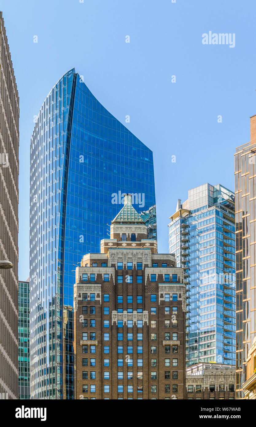 Downtown Burrard Street, Vancouver, British Columbia, Canada Foto Stock