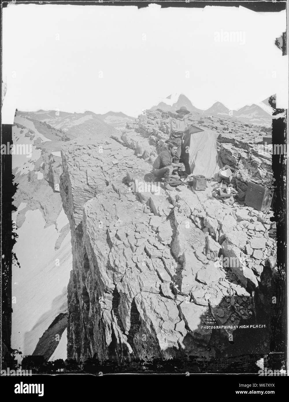 Fotografare in alti luoghi. La Contea di Lincoln, Wyoming. William Henry Jackson e Charly Campbell in foto. Foto Stock