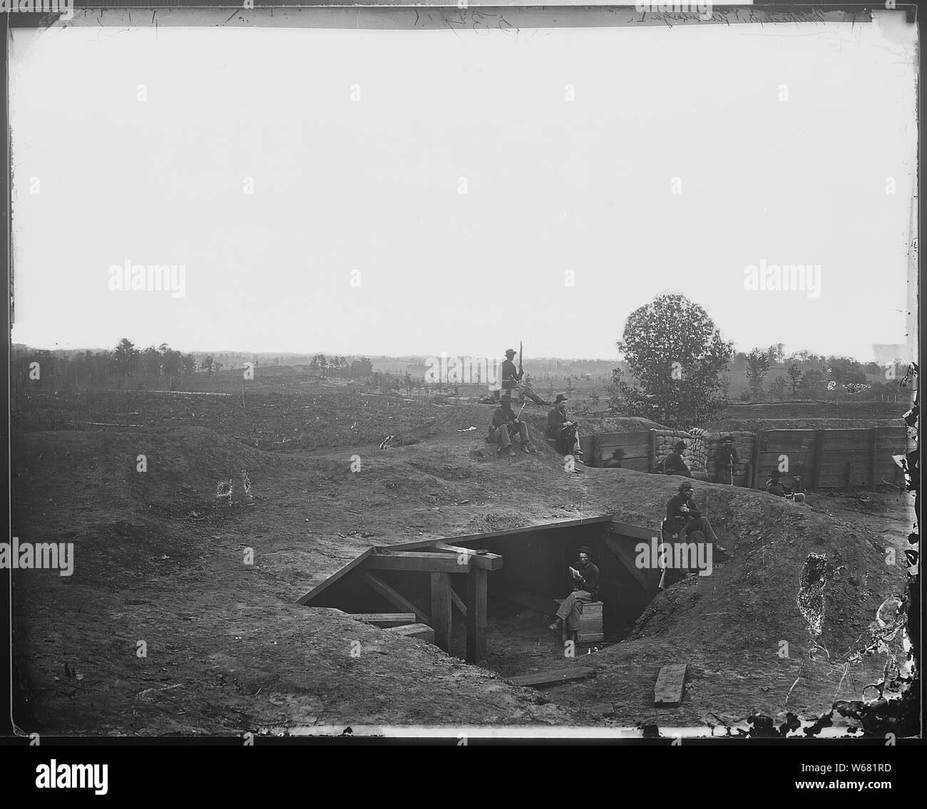 R.R. due miglia a sud-ovest di Atlanta. Fort federale n. 7 Foto Stock