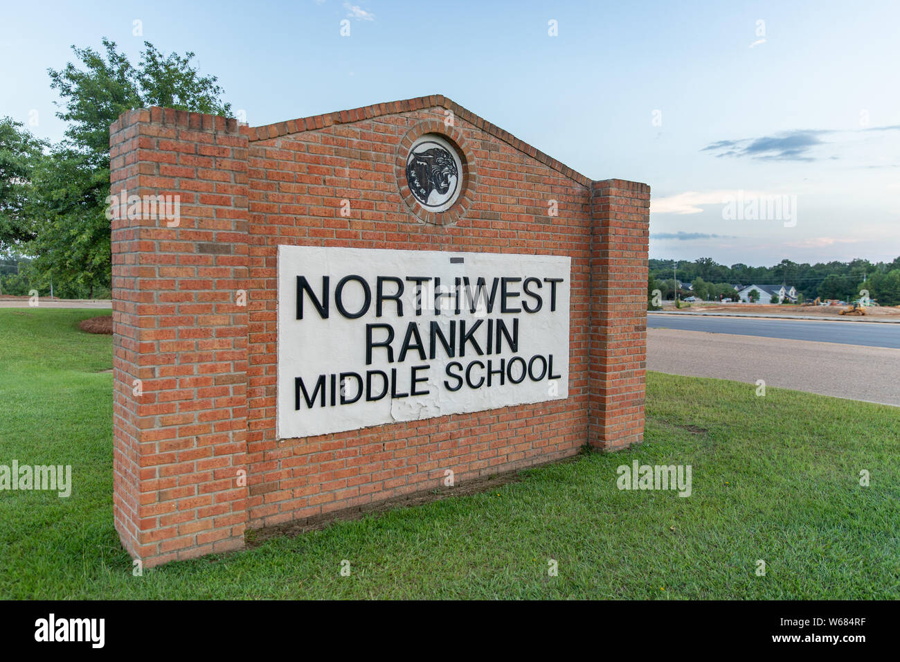 Brandon, MS/ Stati Uniti d'America - 30 Luglio 2019: segno per Northwest Rankin Middle School, in Rankin County School District Foto Stock