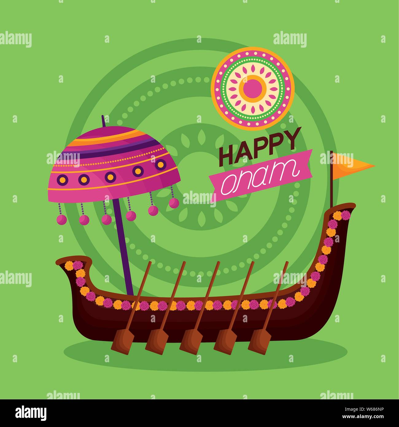 Felice onam celebrazione del festival Illustrazione Vettoriale