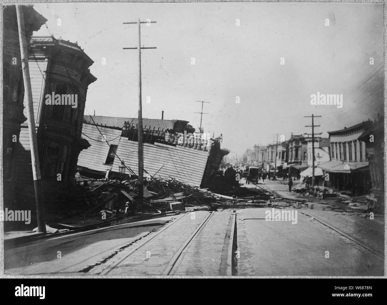 San Francisco terremoto del 1906: Hotel a Valencia. Oltre 50 persone suppone che hanno perso le loro vite Foto Stock
