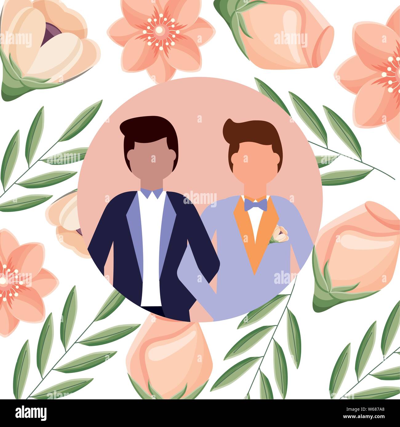 Matrimonio Gay giovane design vettoriali Illustrazione Vettoriale