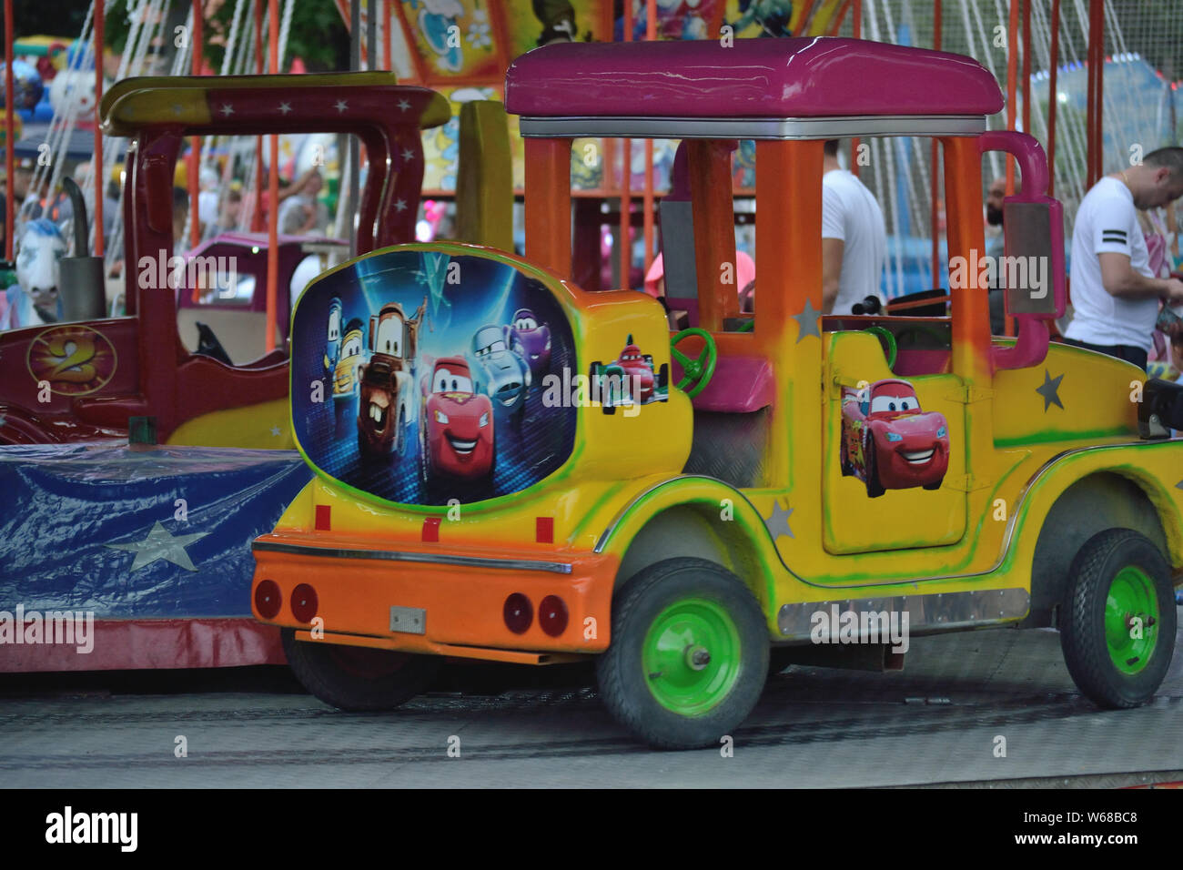 Kiddie ride nel parco di divertimenti, Svilajnac, Serbia, Europa Foto Stock