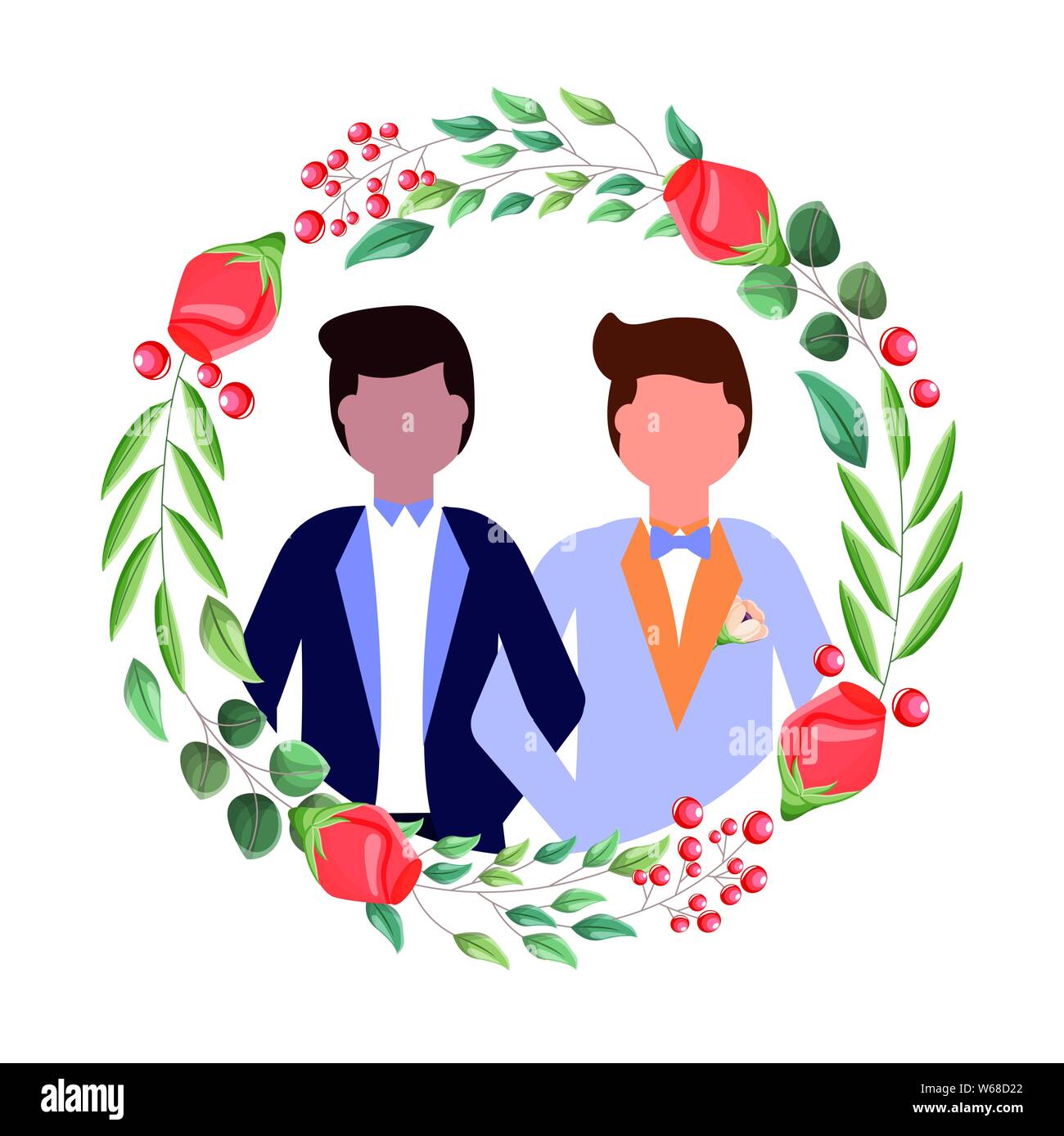 Matrimonio Gay giovane design vettoriali Illustrazione Vettoriale