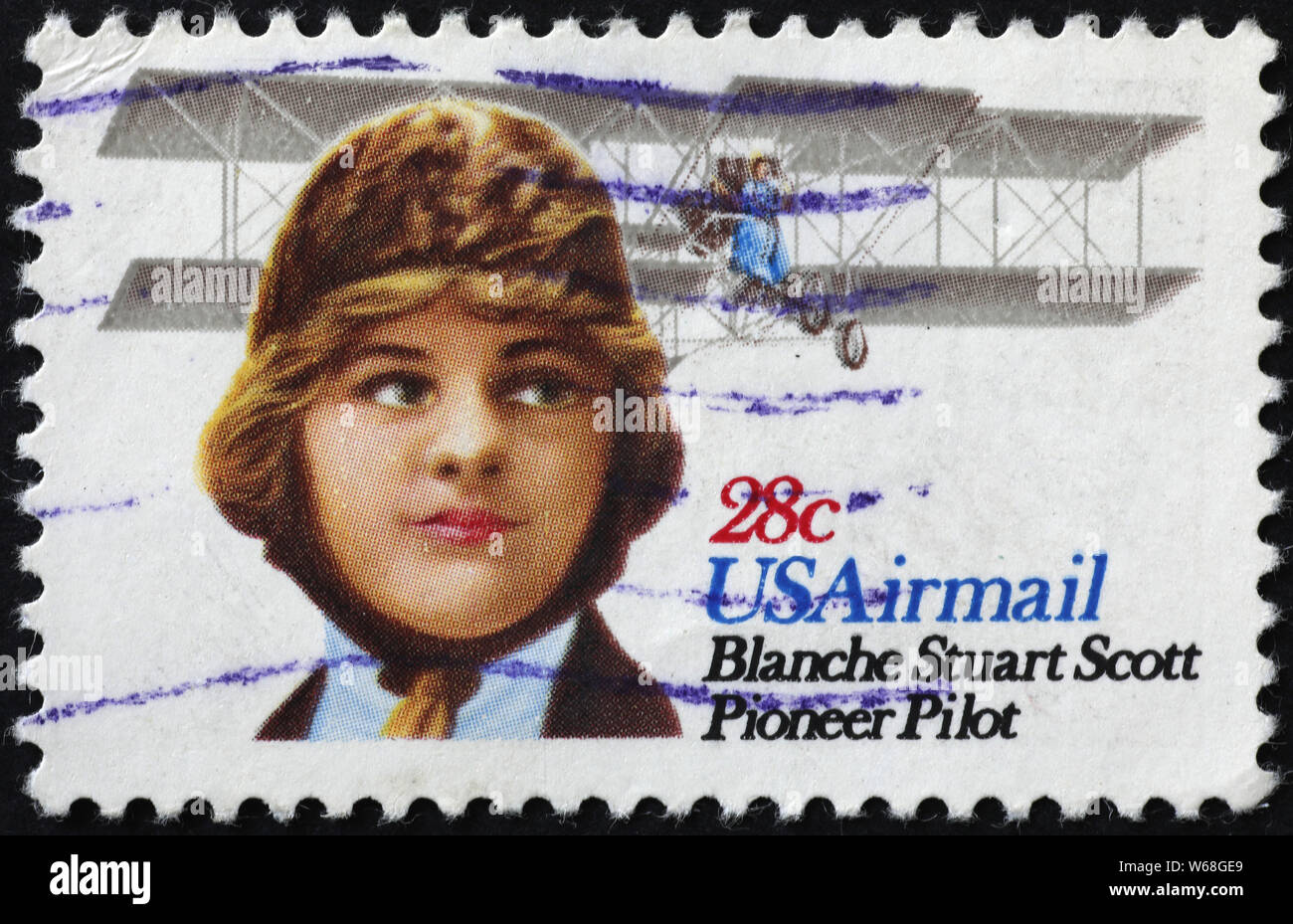 Pioneer Blanche pilota Stuart Scott sul timbro americano Foto Stock