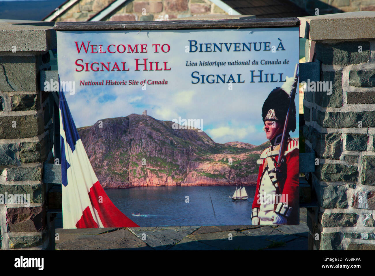 Ingresso segno, Signal Hill National Historic Site, St John, Terranova e Labrador, Canada Foto Stock