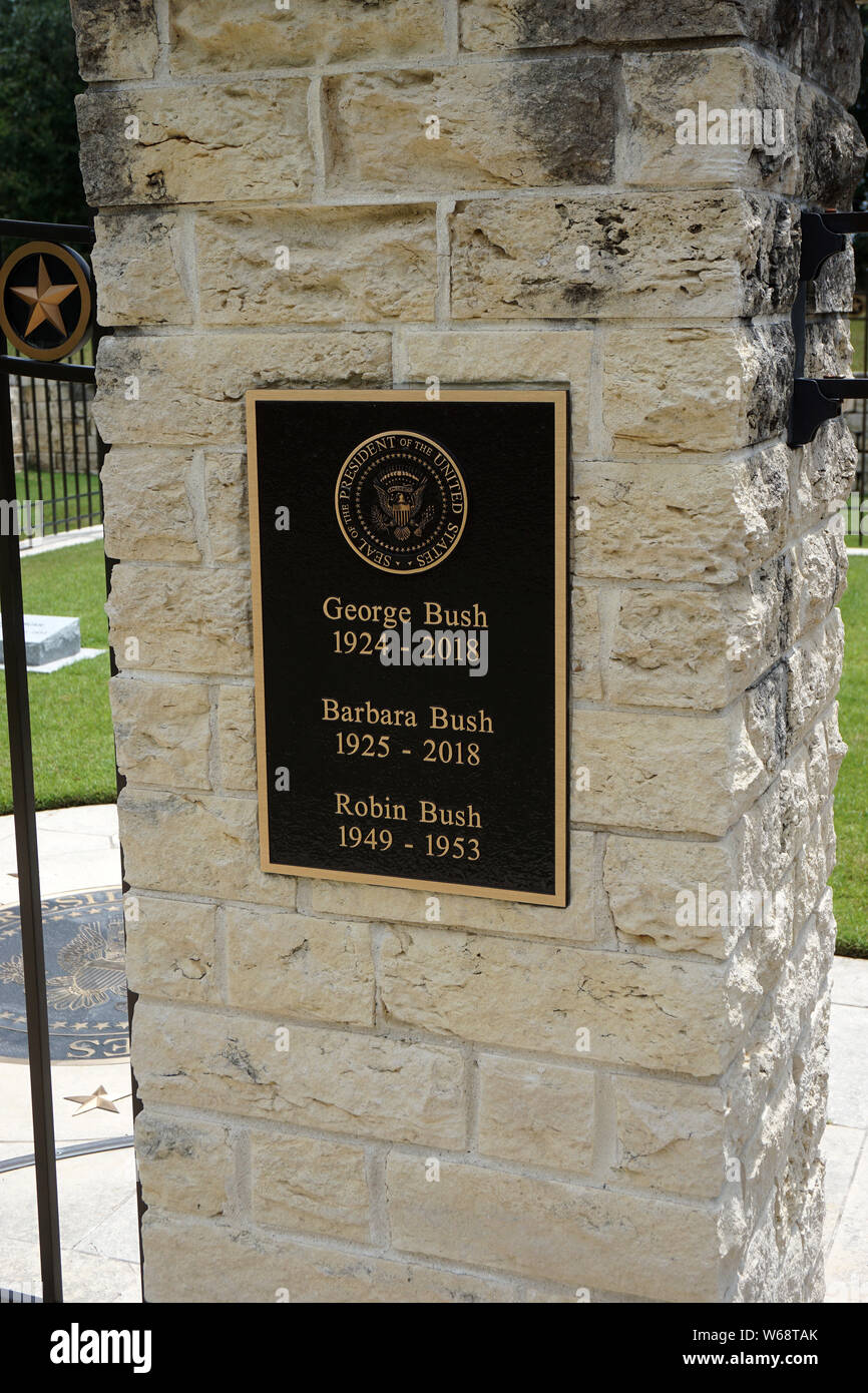 Luogo di sepoltura del Presidente George H. W. Bush Foto Stock