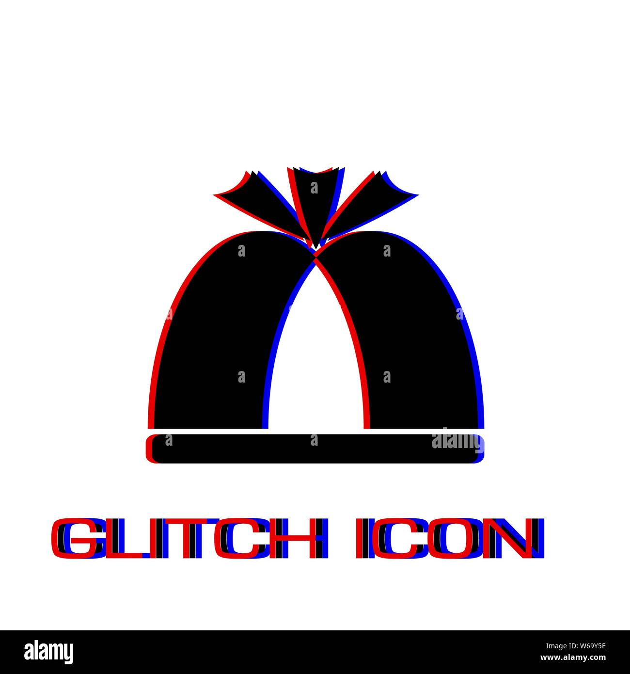 Papa icona hat piatta. Pittogramma di semplice - effetto di glitch. Illustrazione Vettoriale simbolo Illustrazione Vettoriale