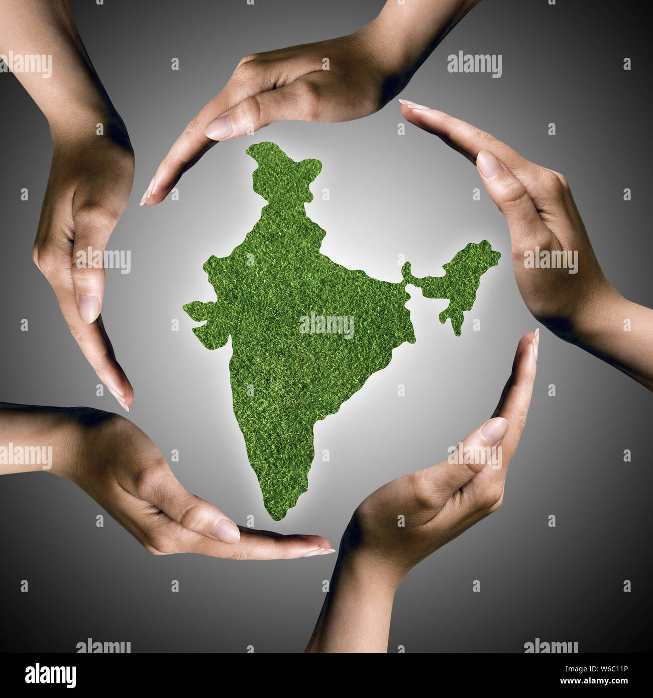Le mani delle persone rappresentano SAVE India Foto Stock