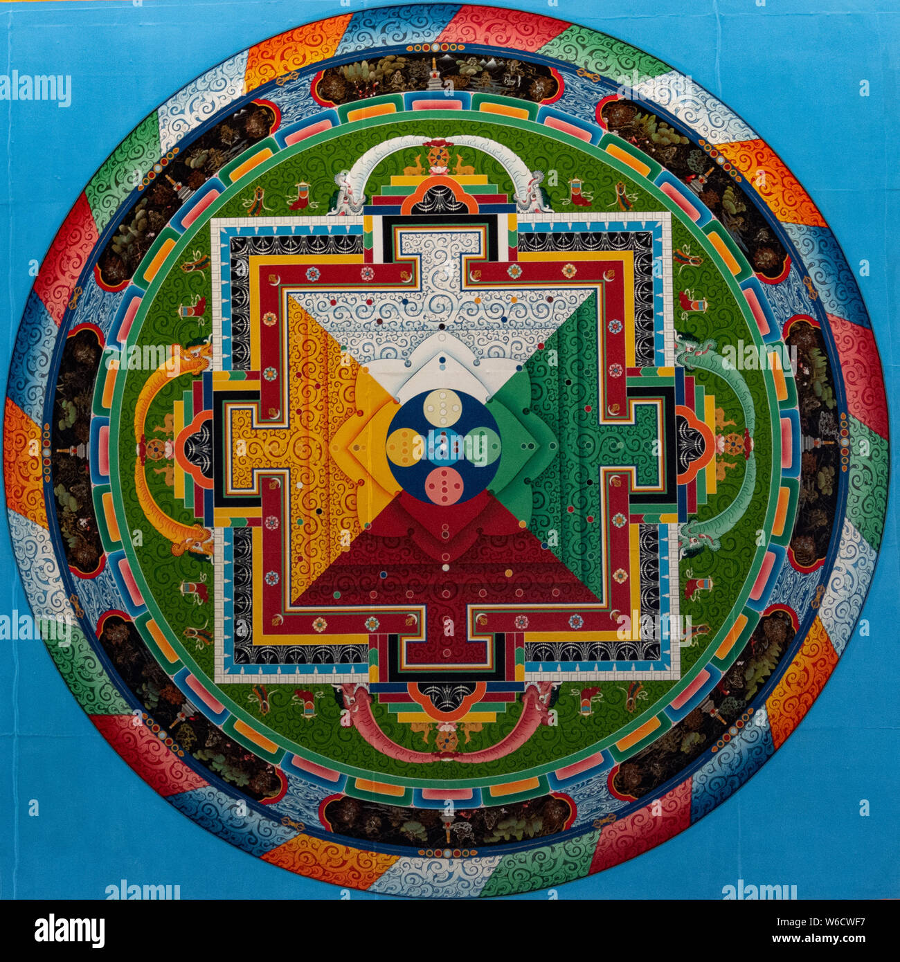 Thanka Paintaings a Namdroling Monastero Nyingmapa Foto Stock