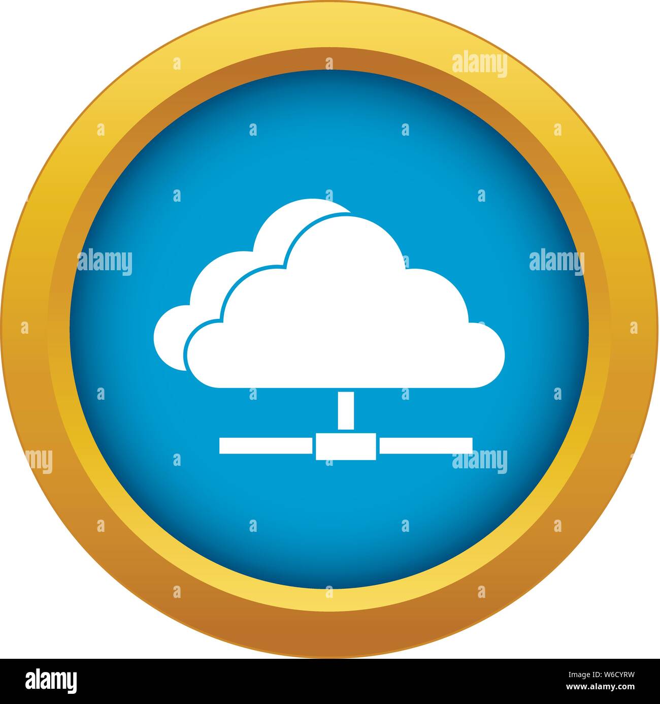 Il cloud computing icona di collegamento vettore blu isolato Illustrazione Vettoriale