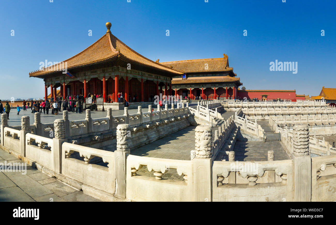 --FILE--paesaggio del Palace Museum, conosciuta anche come la Città Proibita, a Pechino, in Cina, il 5 marzo 2014. Shanghai ha sbaragliato Pechino a diventare Foto Stock