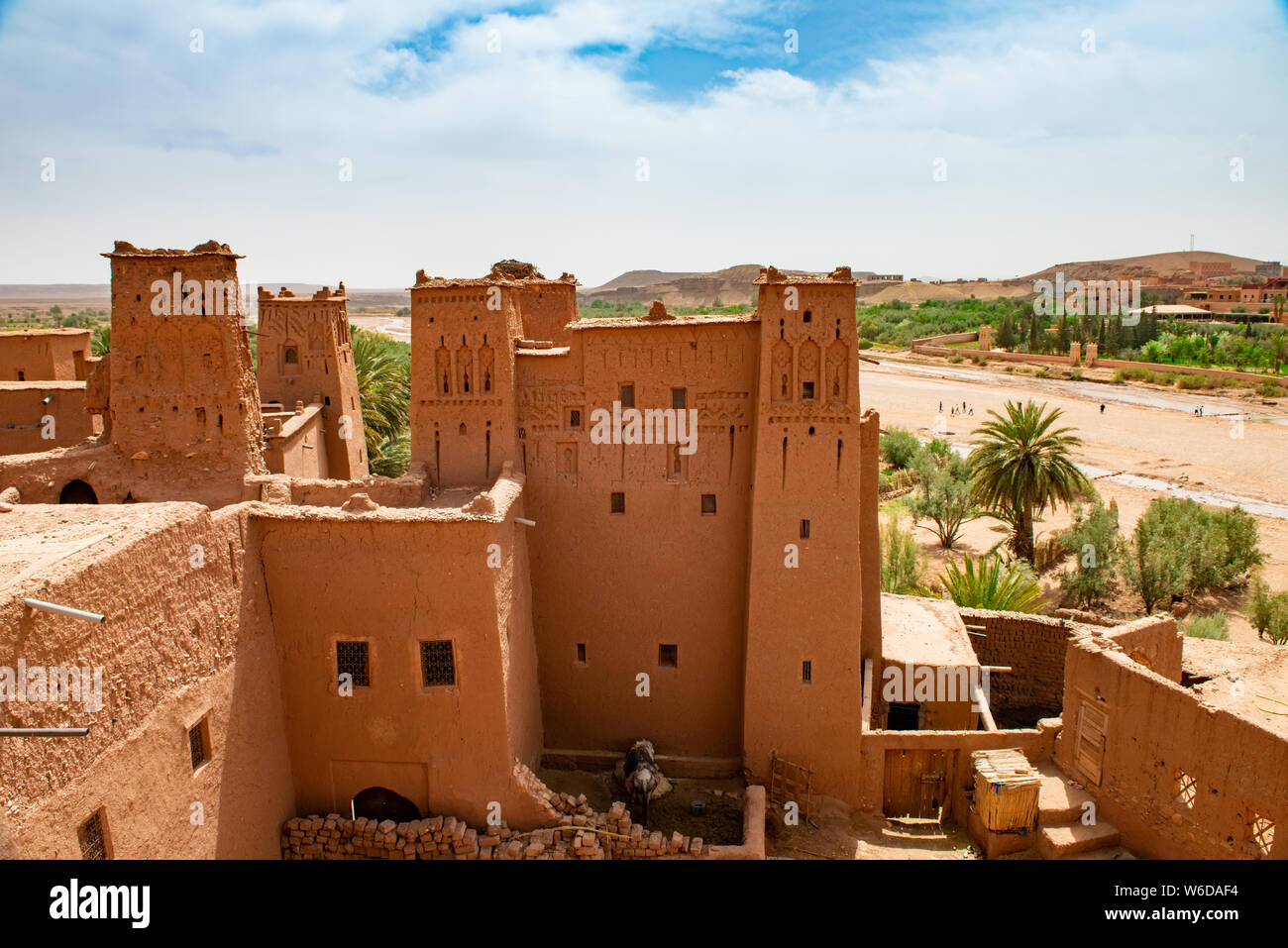 Patrimonio Unesco Ait Ben Haddou Kasbah in Marocco. Attrazione turistica Foto Stock