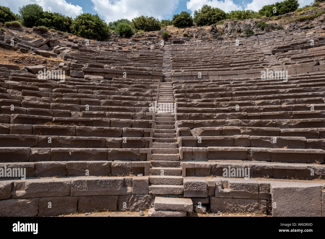 Il Greco antico anfiteatro di Assos nella moderna Turchia Foto Stock