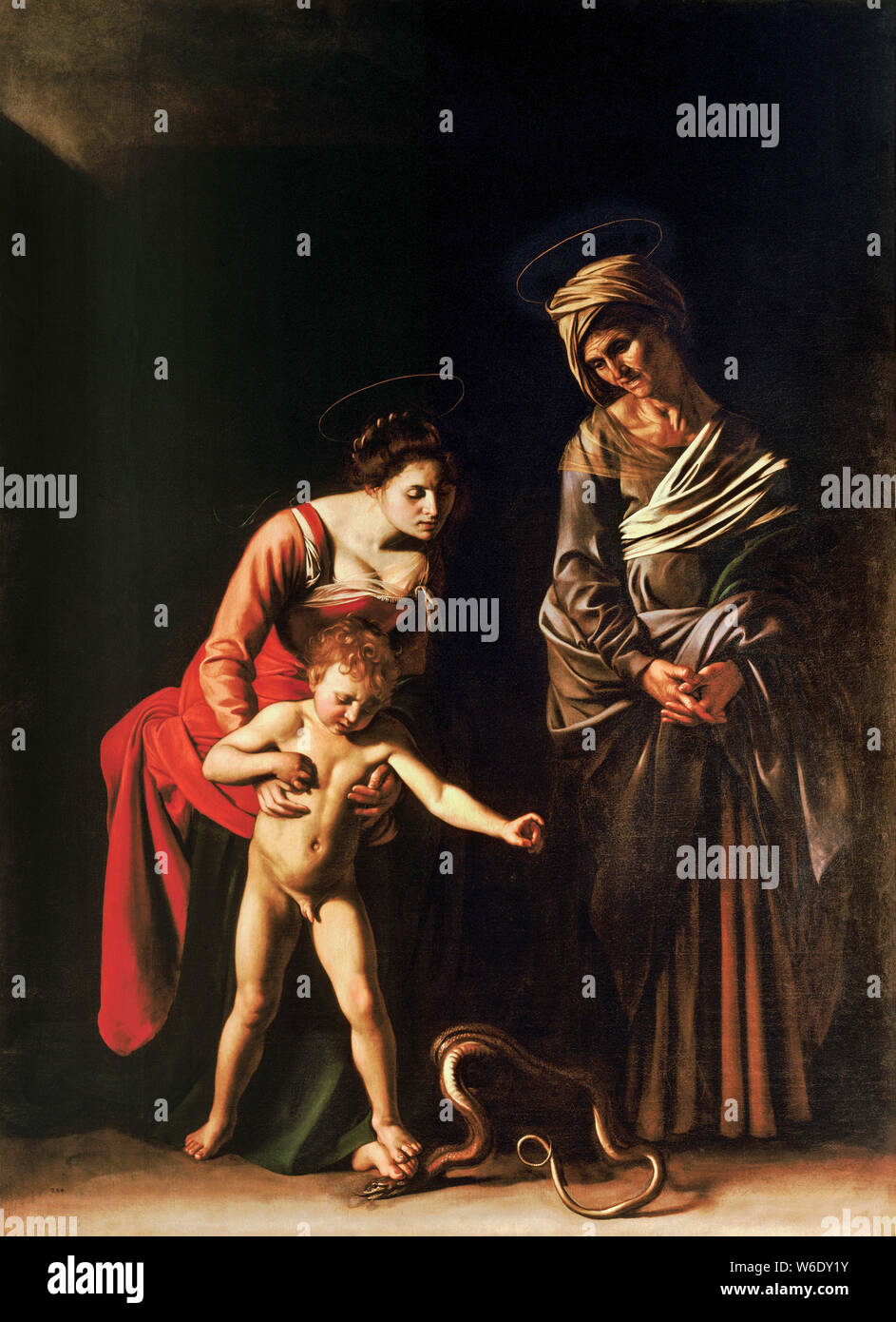 Caravaggio, Madonna con il Bambino e Sant'Anna, pittura, 1605-1606 Foto Stock