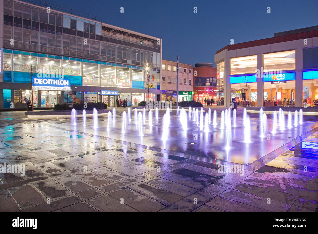 Crawley Town Center, Sussex, Inghilterra Foto Stock