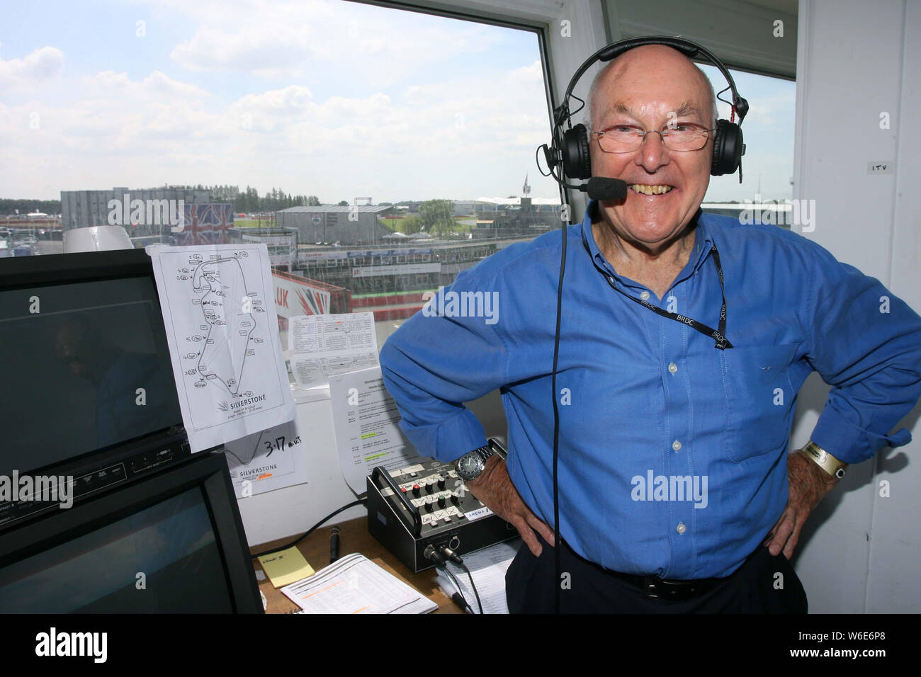 Murray Walker OBE, Formula One commentatore Foto Stock