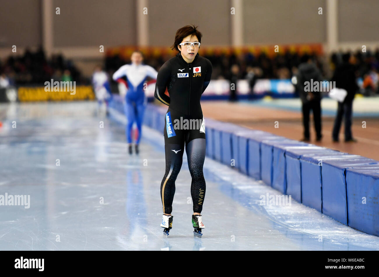 Nao Kodaira del Giappone compete in campo femminile 500m partita finale durante il 2018 ISU WORLD Sprint pattinaggio di velocità campionati in Changchun city, northeas Foto Stock
