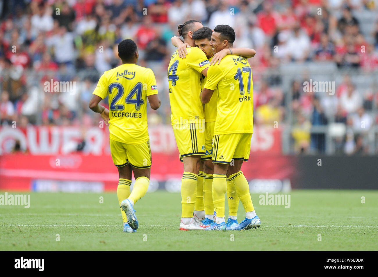 Monaco di Baviera, Germania - 31 Luglio: Ozan Tufan durante la Audi cup 2019 3° posto match tra il Real Madrid e Fenerbahce a Allianz Arena sulla luglio 31, 2019 a Monaco di Baviera, Germania. (Foto di PressFocus/MB Media) Foto Stock