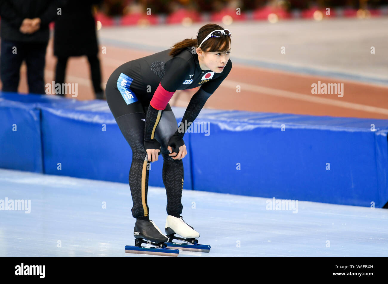 Arisa vai di Giappone compete in campo femminile 500m partita finale durante il 2018 ISU WORLD Sprint pattinaggio di velocità campionati in Changchun city, nordest C Foto Stock
