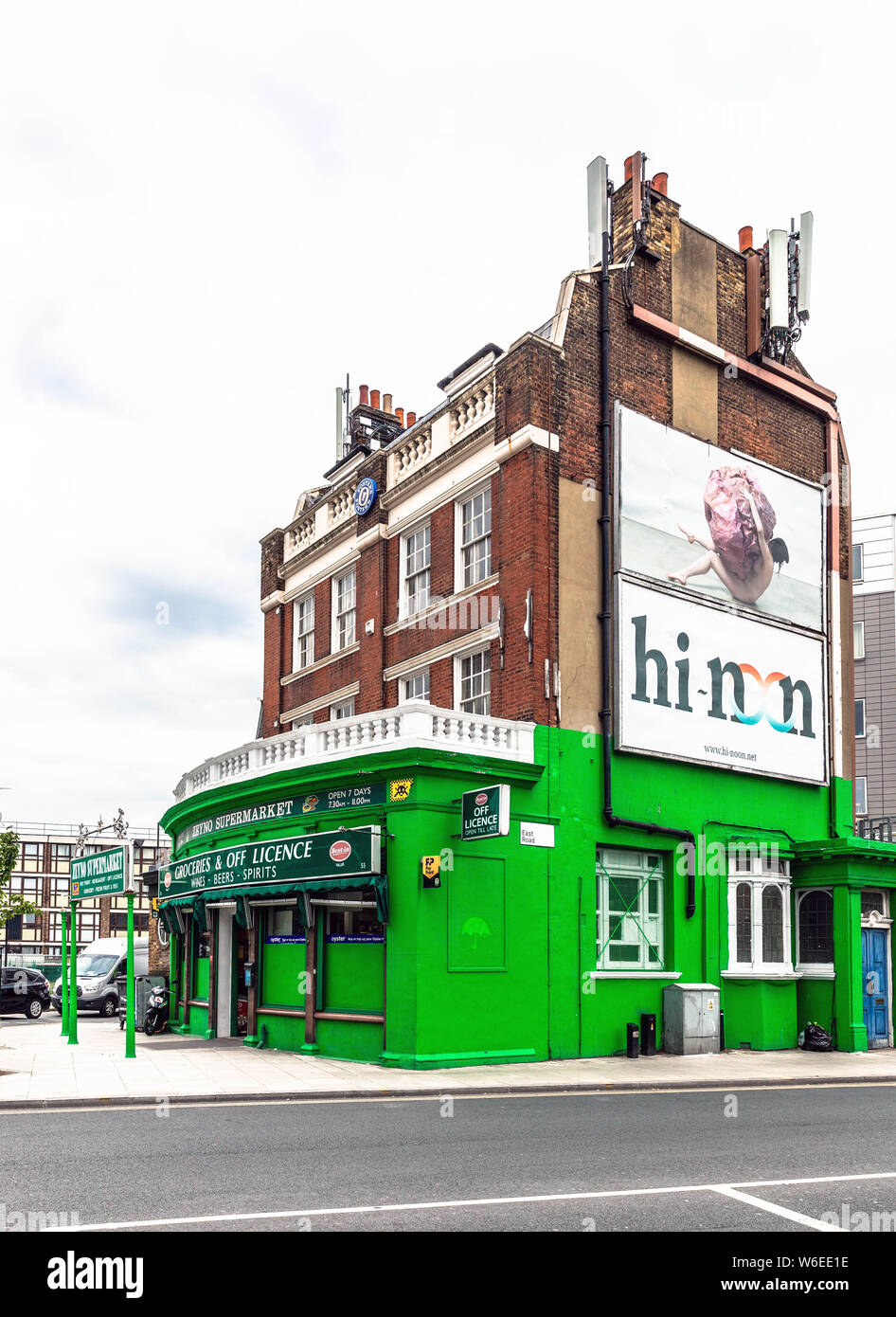 Zeyno supermercato edificio, nuovo N Road, Hoxton, Londra, Inghilterra, Regno Unito. Foto Stock