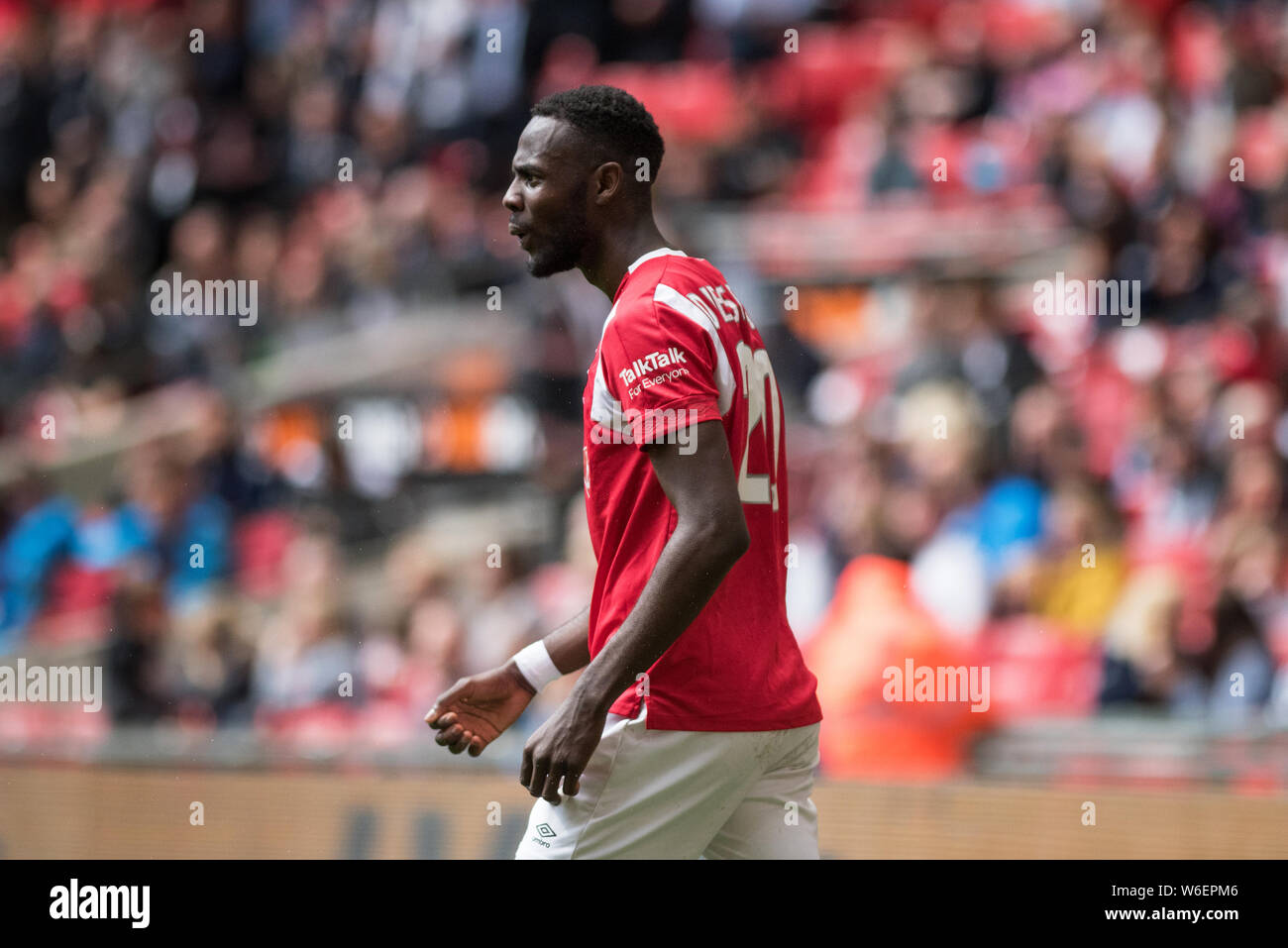 10/05/2019. Salford City FC battito Fylde AFC in 18/19 Lega Nazionale dei playoff finale per raggiungere EFL2. Foto Stock