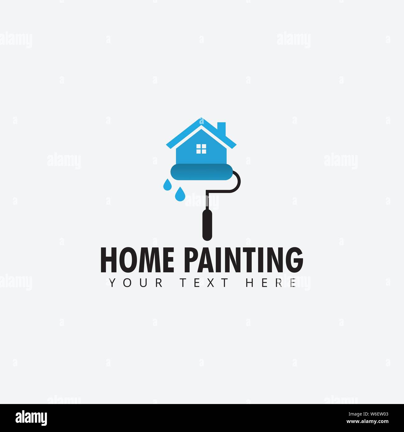 Home pittura logo design template vettore isolato Illustrazione Vettoriale