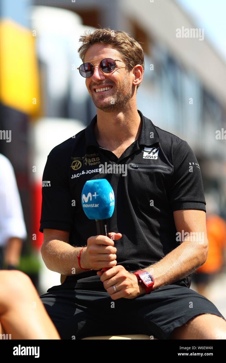 Budapest, Ungheria. 01 Ago, 2019. #08 Romain Grosjean, Haas Team di F1. GP di Ungheria, Budapest 2-4 agosto 2019 Credit: Indipendente Agenzia fotografica/Alamy Live News Foto Stock