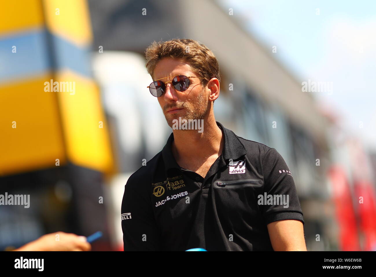 Budapest, Ungheria. 01 Ago, 2019. #08 Romain Grosjean, Haas Team di F1. GP di Ungheria, Budapest 2-4 agosto 2019 Credit: Indipendente Agenzia fotografica/Alamy Live News Foto Stock
