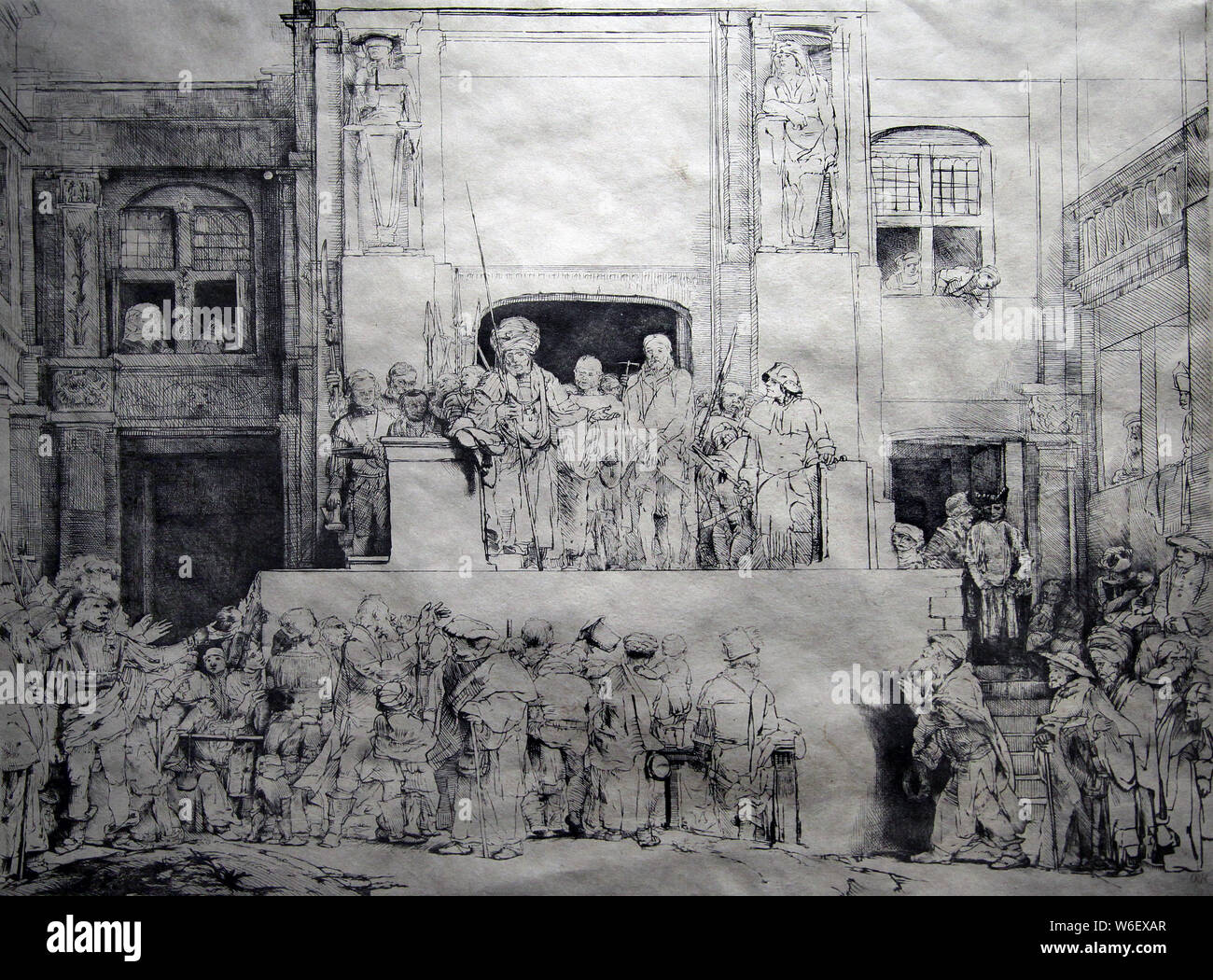 Cristo mostrato al popolo dello stato (v) 1655 Harmenszoon Rembrandt van Rijn 15 Luglio 1606 - 4 ottobre 1669 pittore olandese incisore e disegnatore. Foto Stock