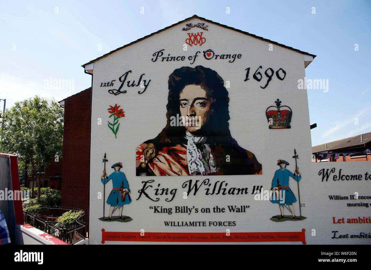 Il principe William III murale, Sandy Row, Belfast, Nordirland/ Irlanda del Nord (nur fuer redaktionelle Verwendung. Keine Werbung. Referenzdatenbank: http Foto Stock