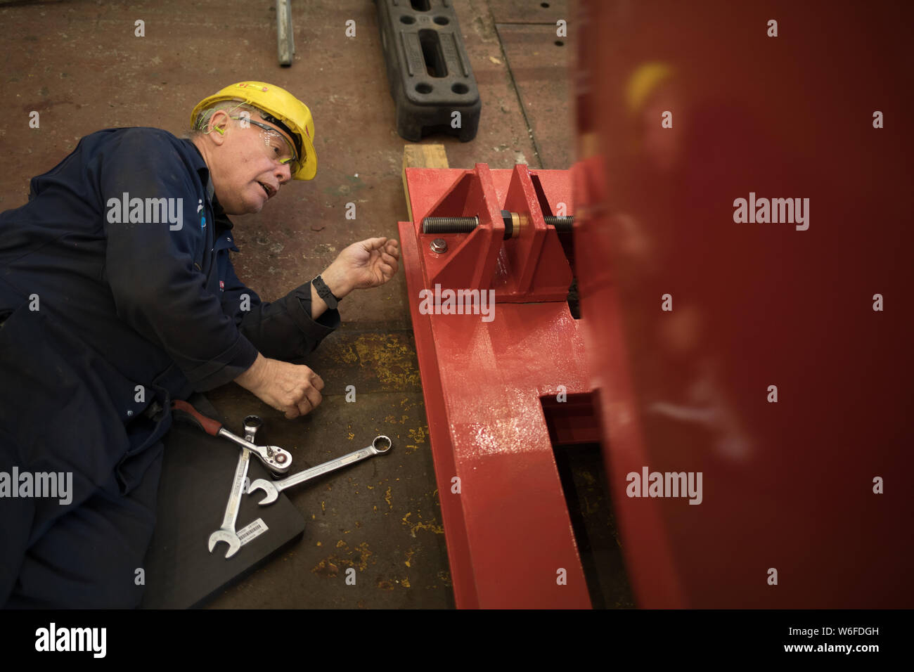 La costruzione di 1st-in-class di tipo 26 Global Combat Ship, la HMS Glasgow, a BAE Systems Govan, a Glasgow in Scozia, il 11 luglio 2019. Foto Stock