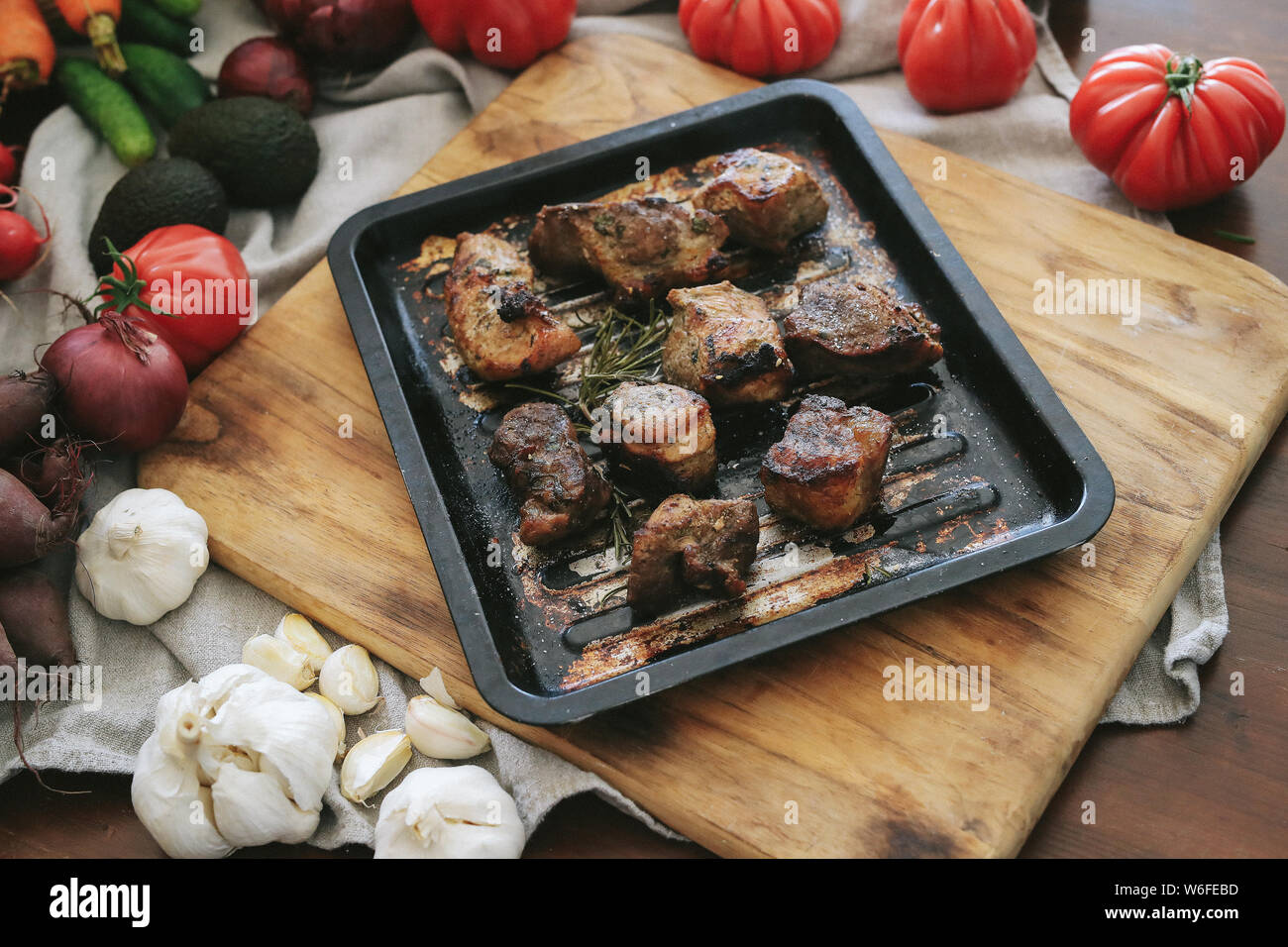 Carne alla griglia Foto Stock