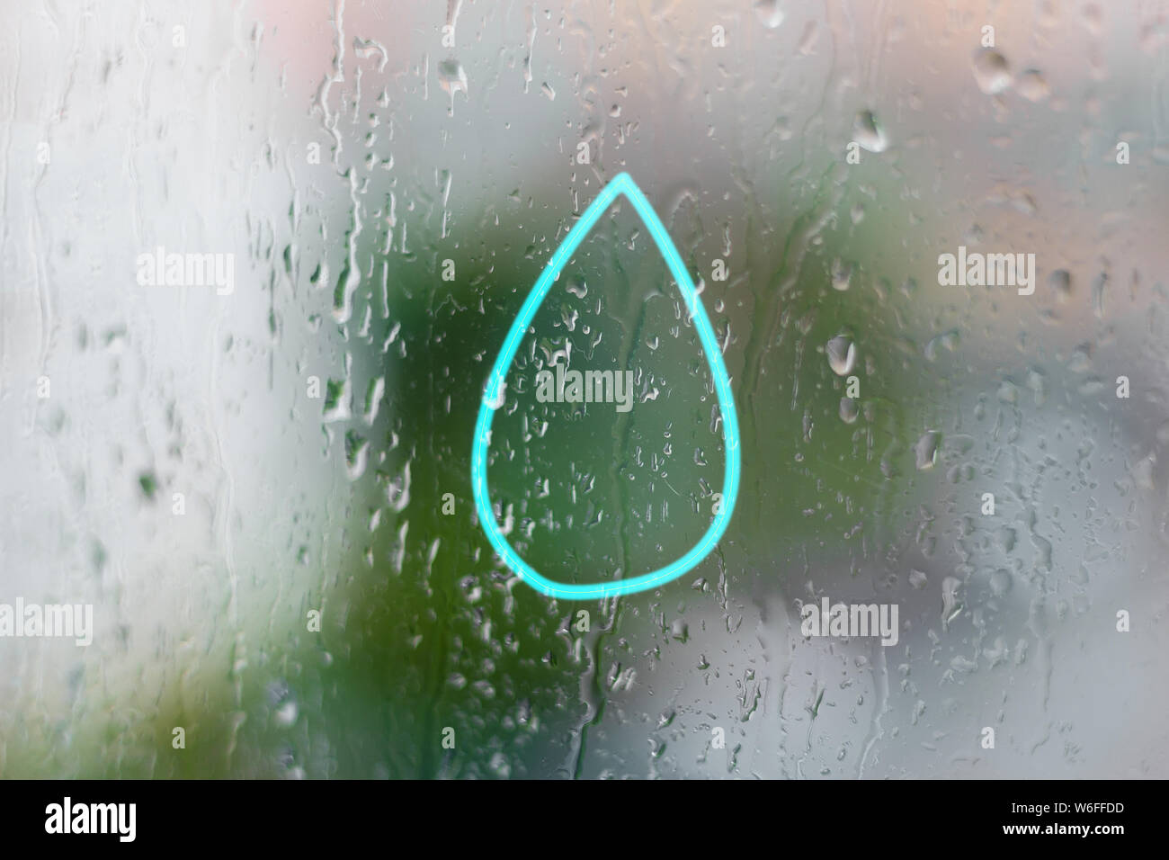 Caduta di pioggia concetto astratto liquido blu Foto Stock