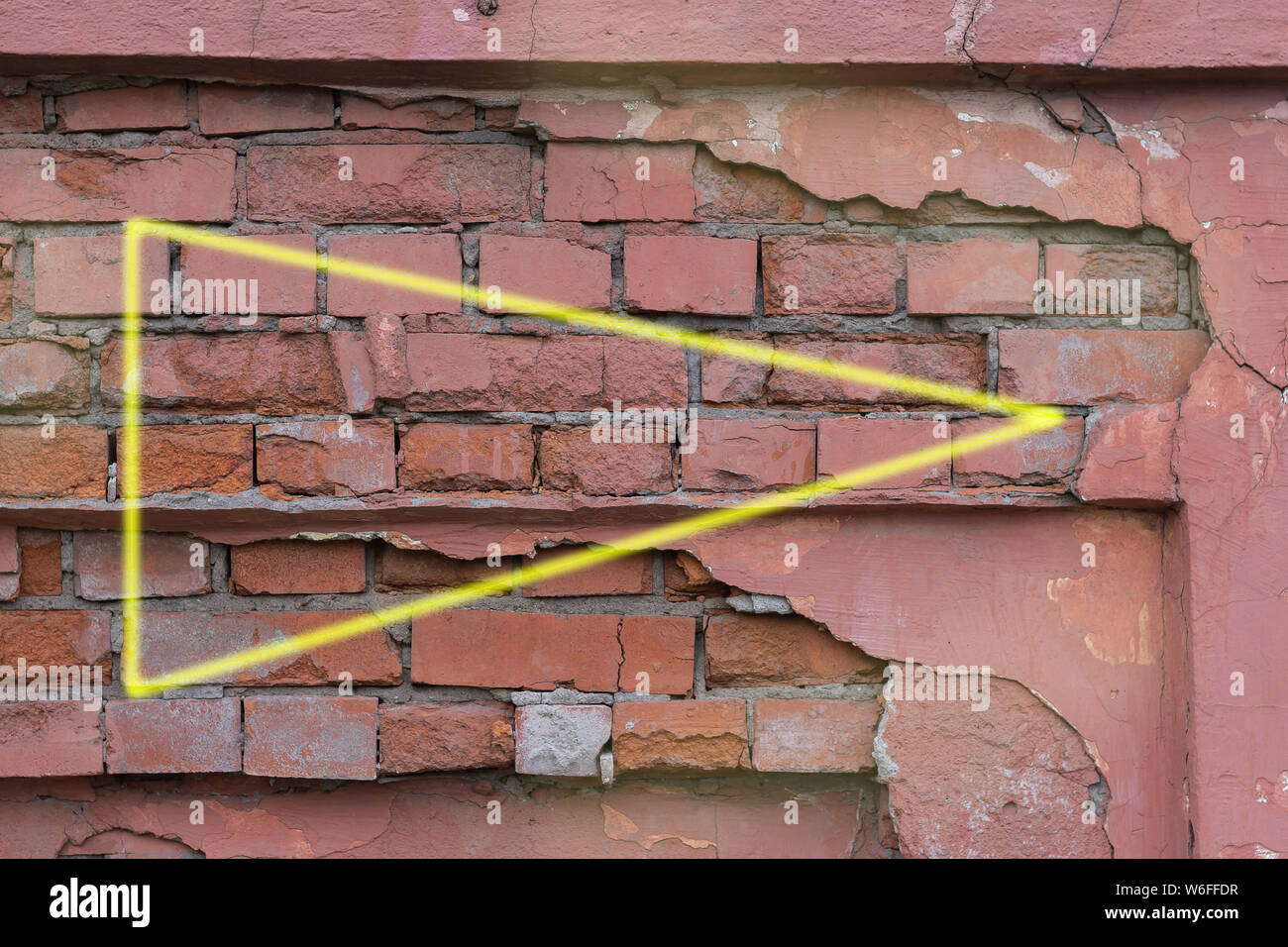 Neon mattone creativi concetto di layout muro elemento Foto Stock