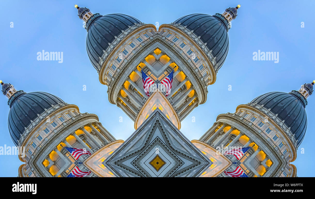 Panorama di telaio di forma quadrata realizzata con la Utah State Capital Foto Stock