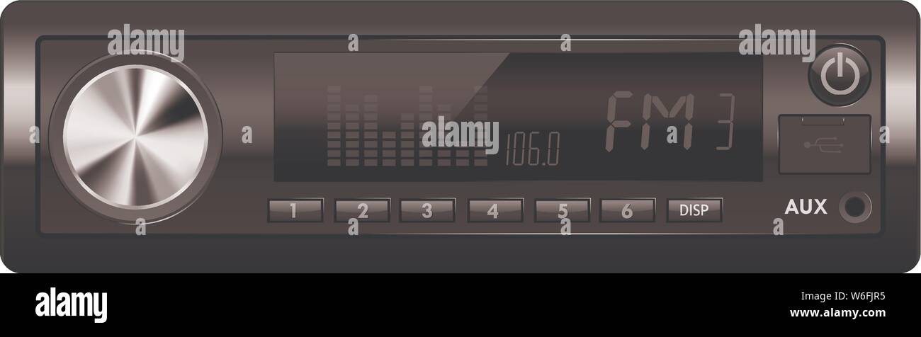 Sistemi audio per auto. Ricevitore multimediale Illustrazione Vettoriale