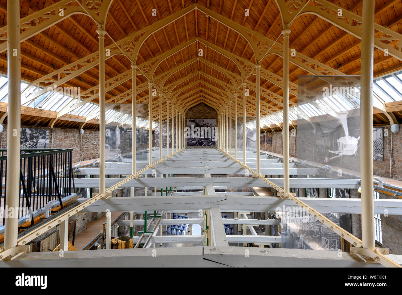 Il Victorian struttura di tetto a Verdant Works Museo di iuta, Dundee, Scotland, Regno Unito. Foto Stock