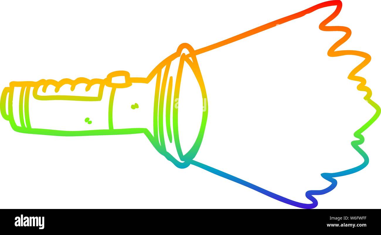 Gradiente arcobaleno il disegno di una torcia elettrica shining Immagine e  Vettoriale - Alamy