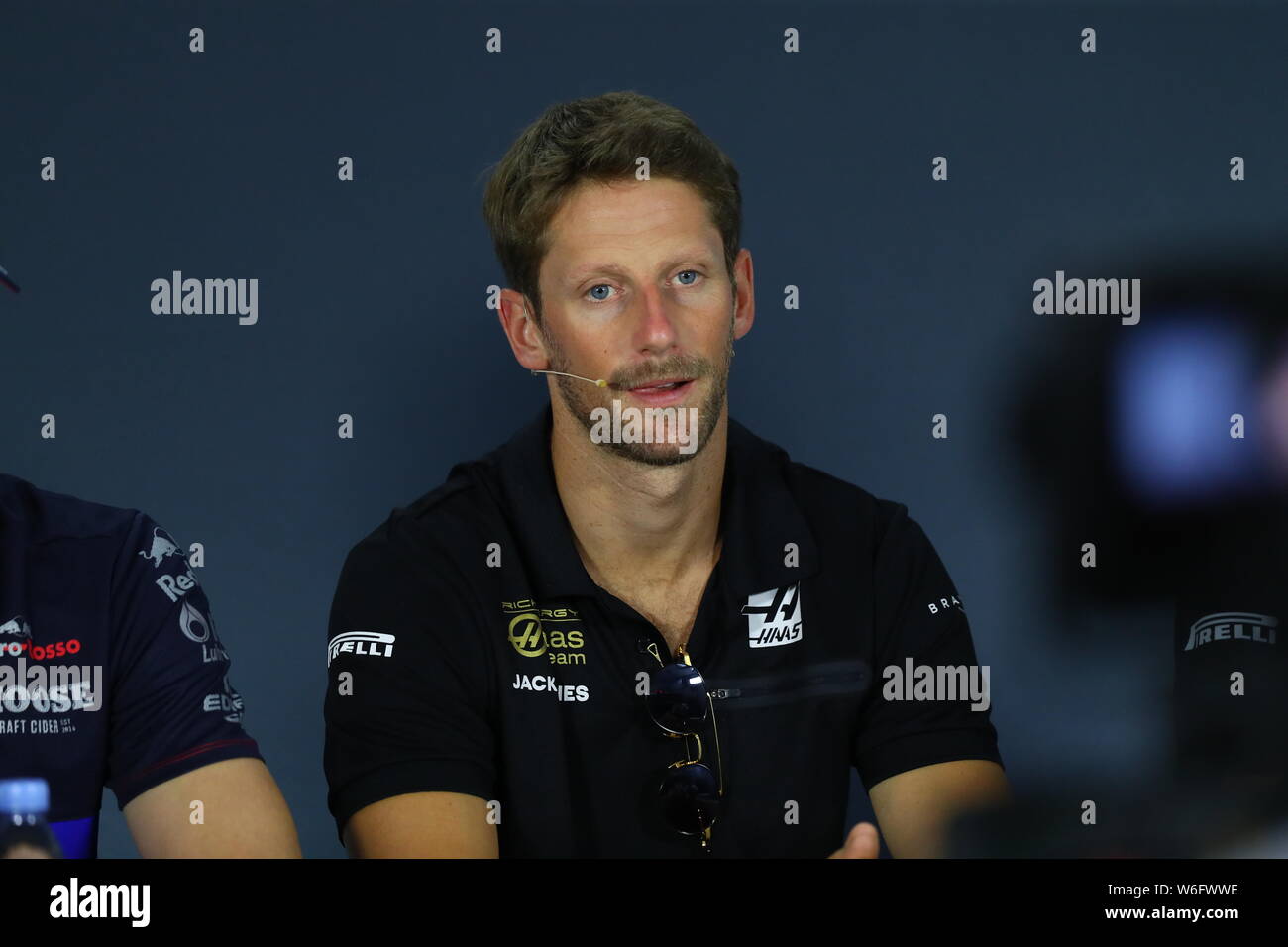 Budapest, Ungheria. 01 Ago, 2019. #08 Romain Grosjean, Haas Team di F1. GP di Ungheria, Budapest 2-4 agosto 2019 Credit: Indipendente Agenzia fotografica/Alamy Live News Foto Stock