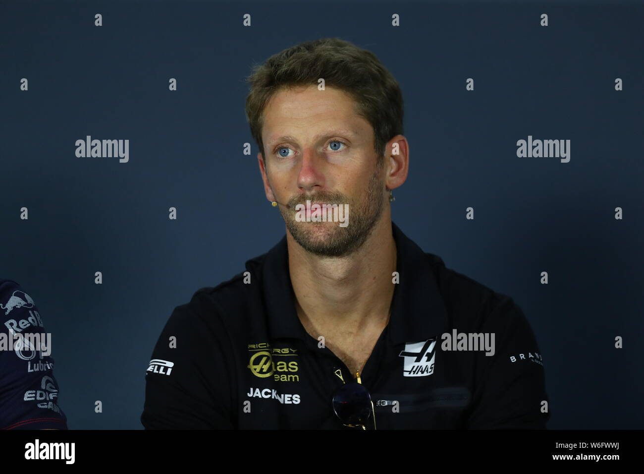 Budapest, Ungheria. 01 Ago, 2019. #08 Romain Grosjean, Haas Team di F1. GP di Ungheria, Budapest 2-4 agosto 2019 Credit: Indipendente Agenzia fotografica/Alamy Live News Foto Stock