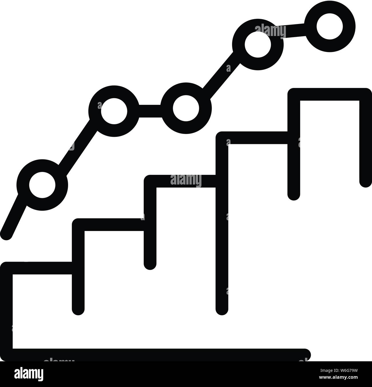 Rating icona del grafico, stile contorno Illustrazione Vettoriale