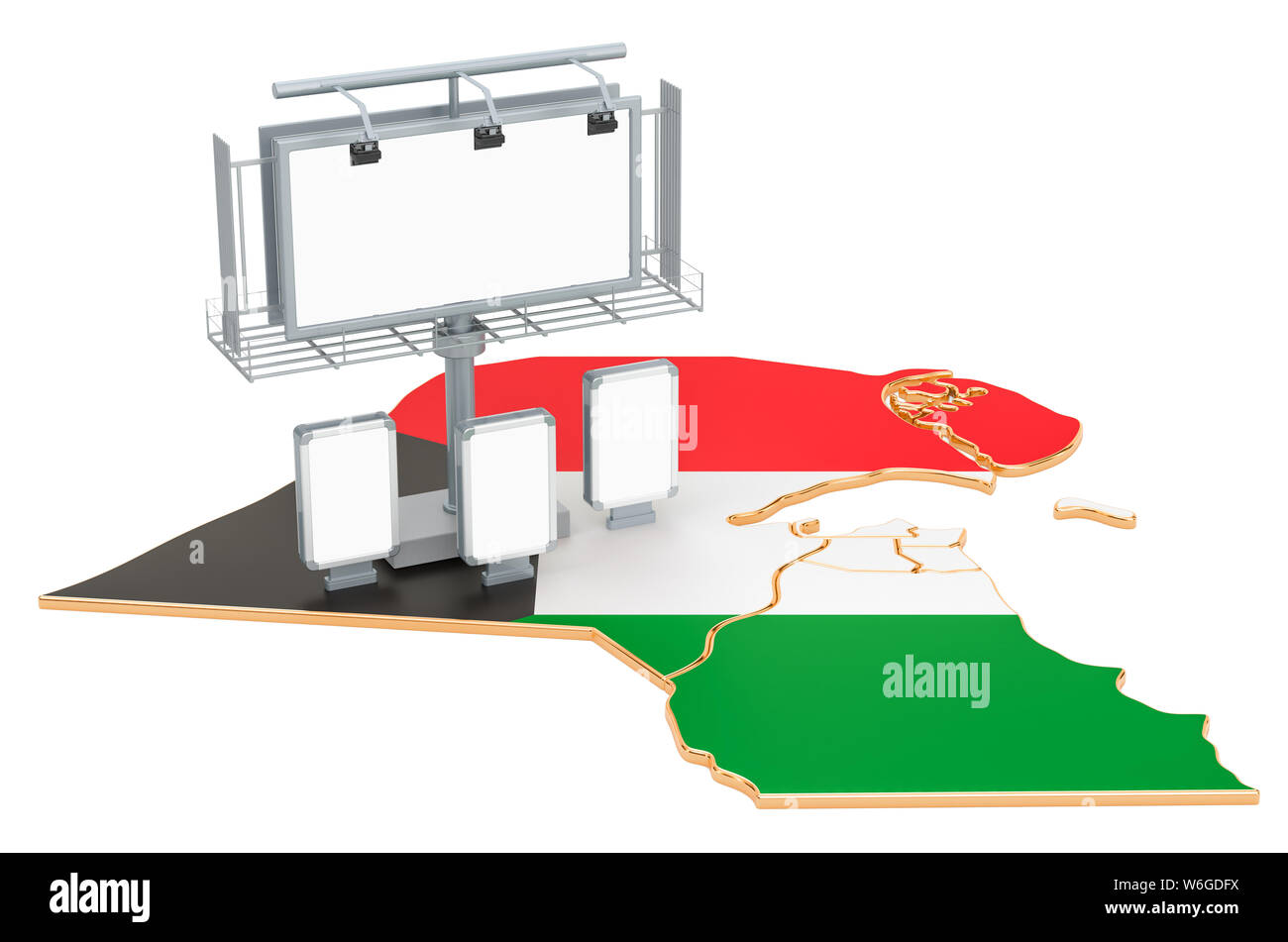 Attività di pubblicità in Kuwait concetto, 3D rendering isolati su sfondo bianco Foto Stock