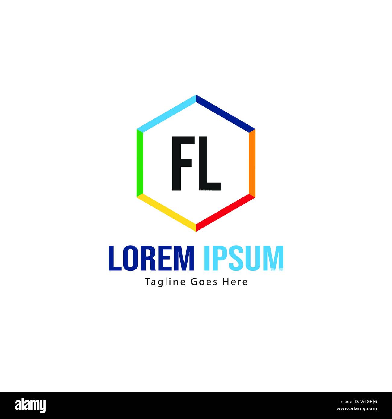 Iniziale logo FL Modello con telaio moderno. FL minimalista lettera logo illustrazione vettoriale design Illustrazione Vettoriale