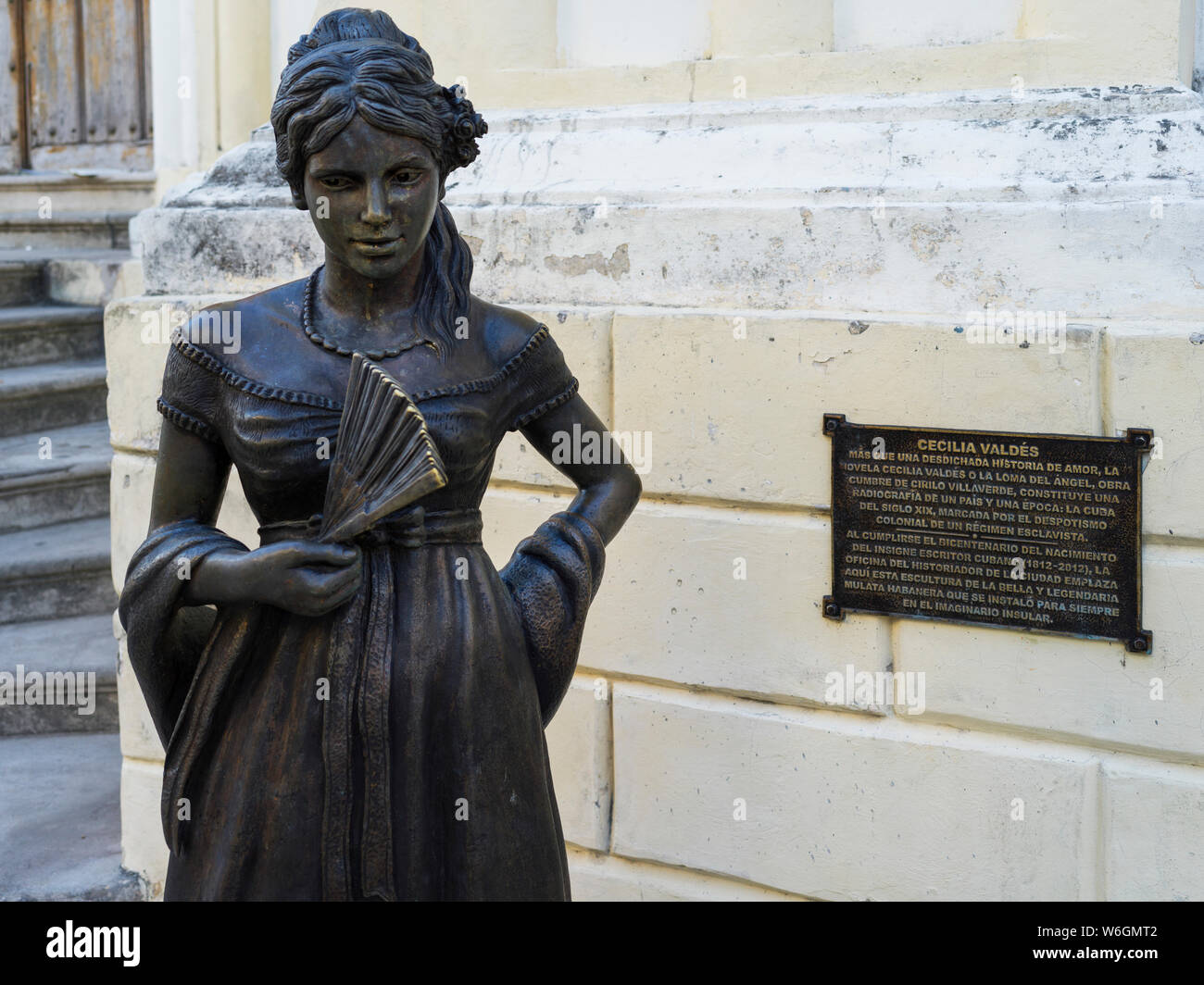 Statua di Cecilia Valdes, un personaggio basato sul libro con lo stesso nome; Havana, Cuba Foto Stock